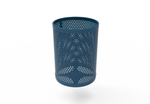 Round Steel Trash Receptacle - 32 Gallon